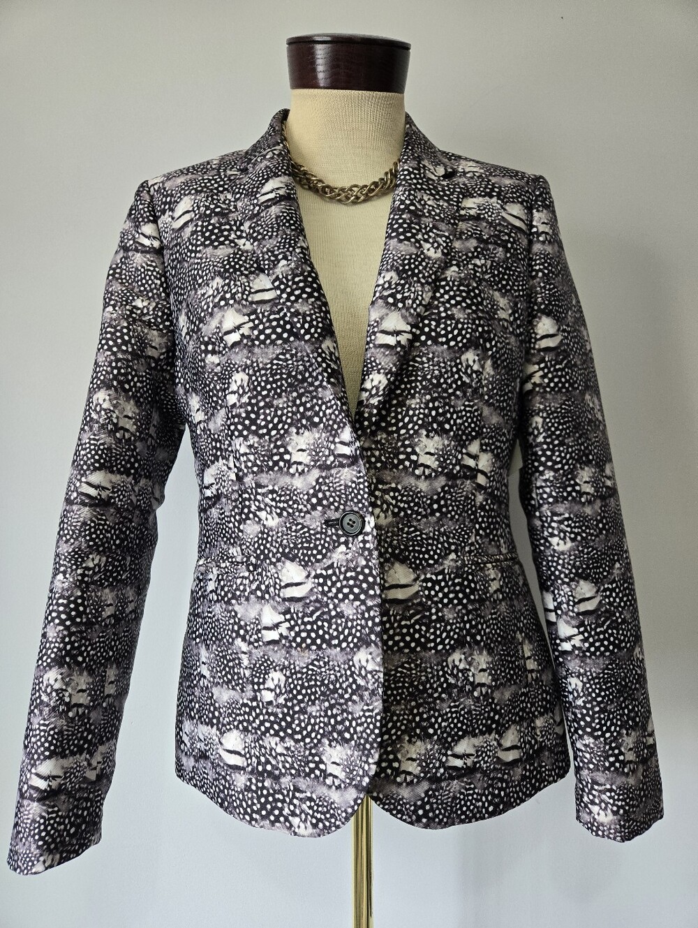 J. Crew Black and White Patterned Women's Blazer. Size 8
